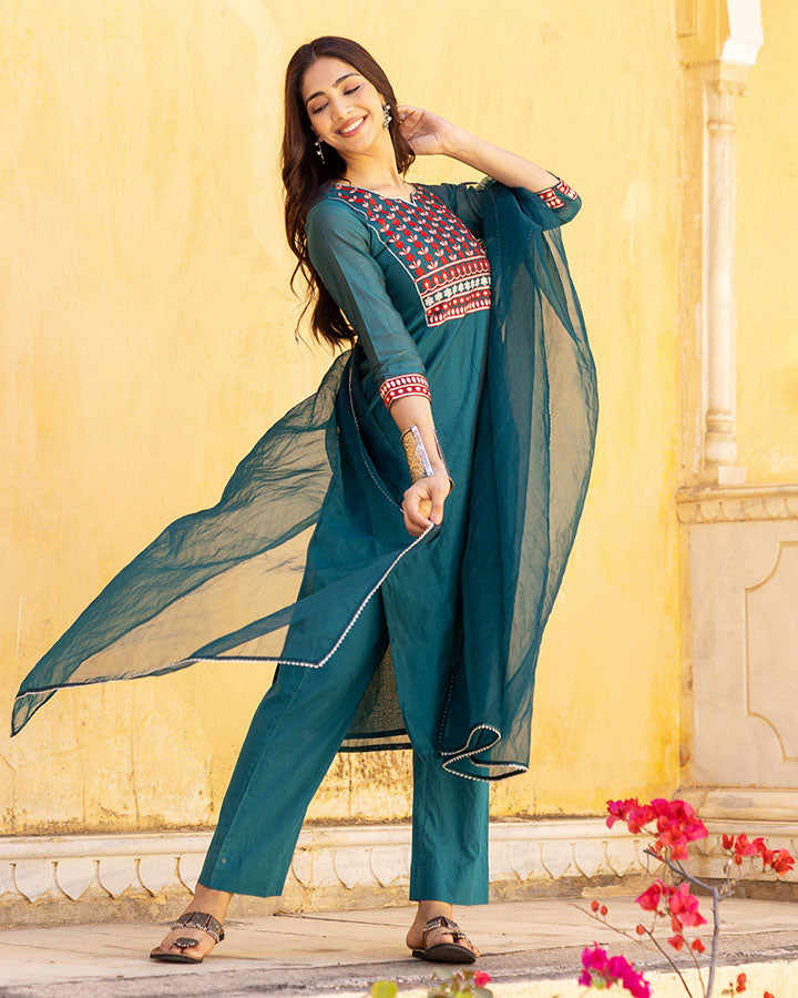 VERA CHANDERI SUIT SET