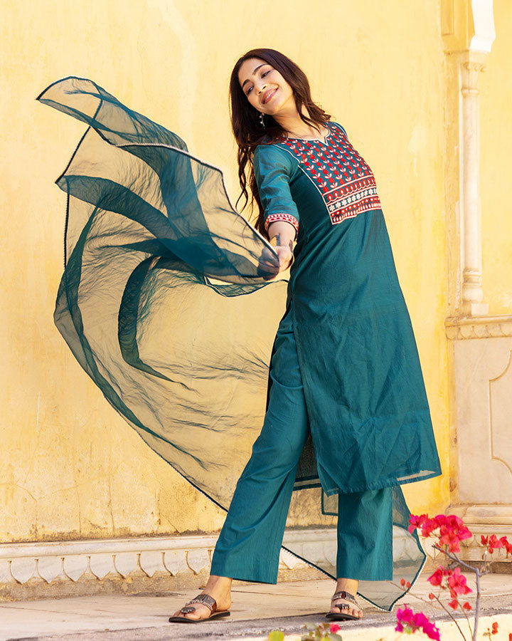 VERA CHANDERI SUIT SET