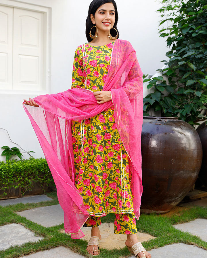 Green and Pink Suit Set
