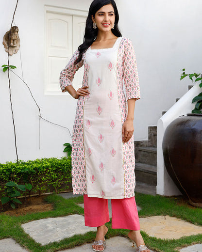 Pink Ikkat Gota Suit Set
