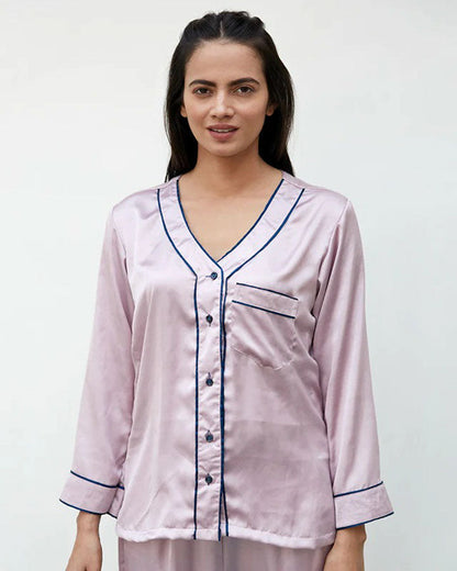 Blush Satin Night Suit