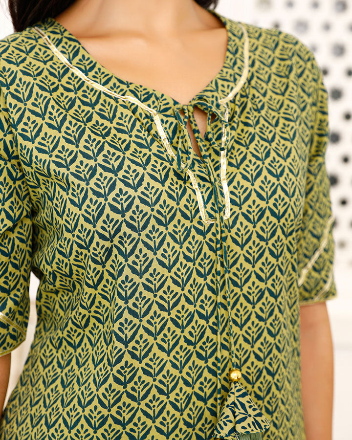 Green Leaf Kurta Set