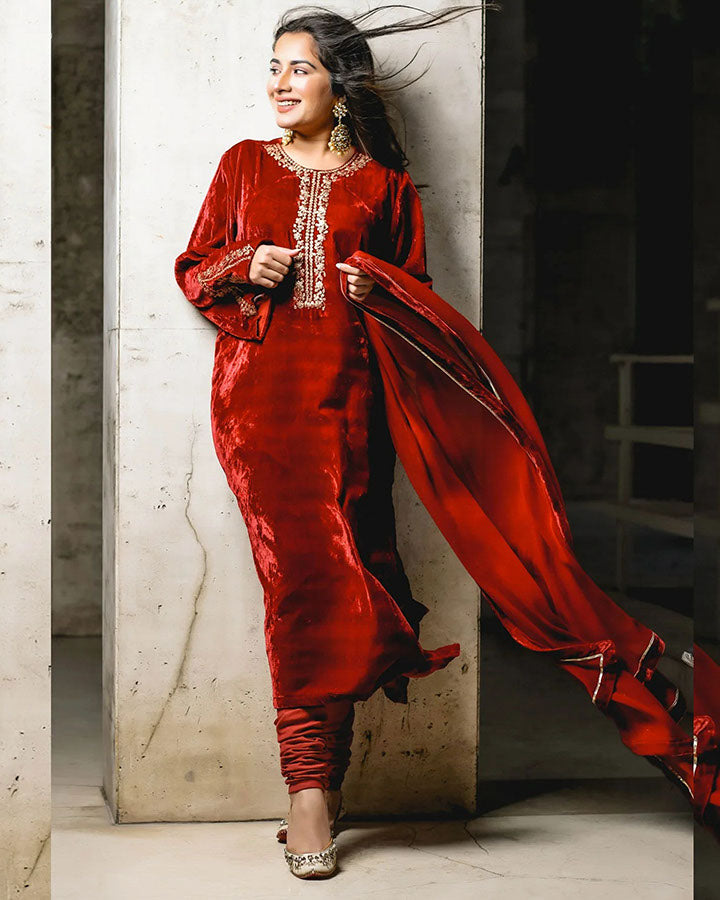 Henna Velvet Suit Set