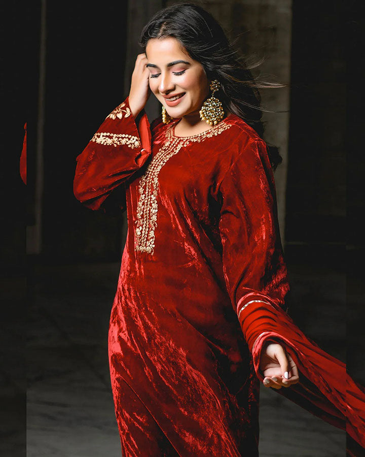 Henna Velvet Suit Set