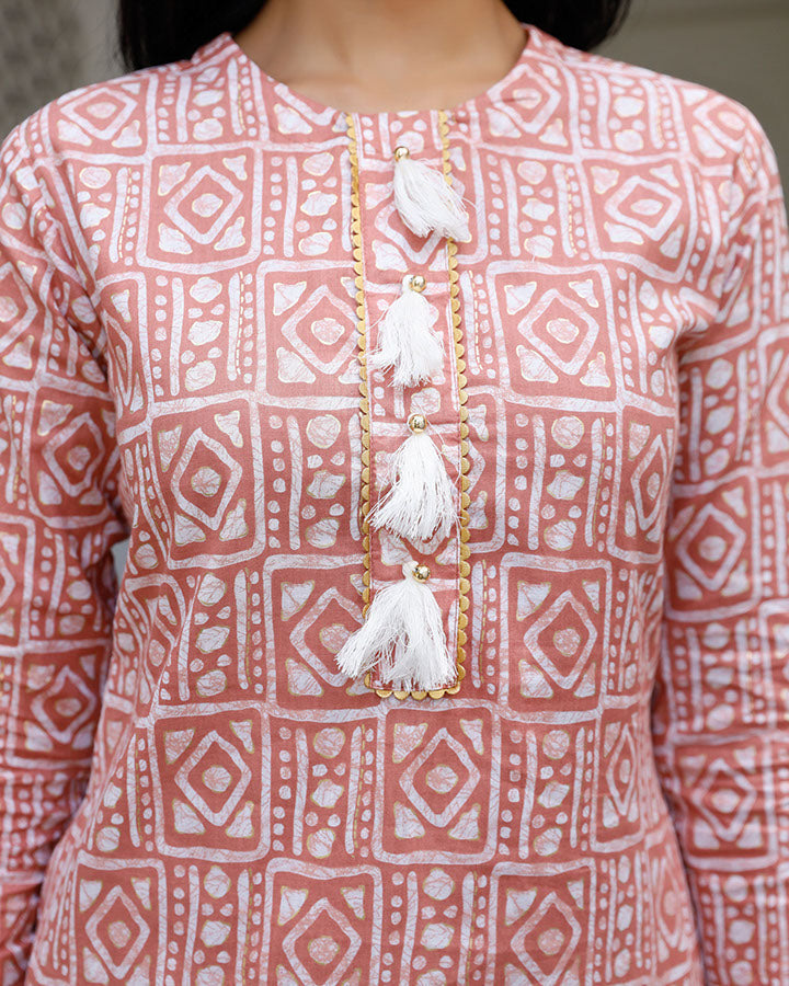 Salmon Kurta Set