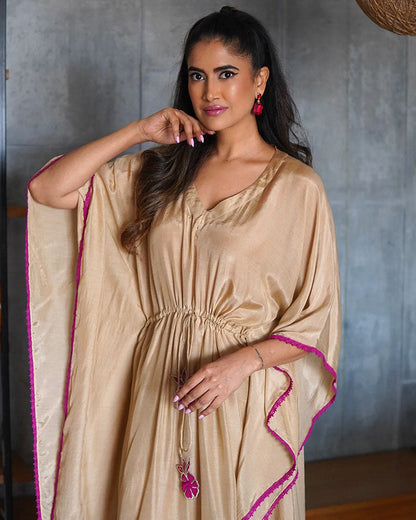 Beige Patchwork kurta set