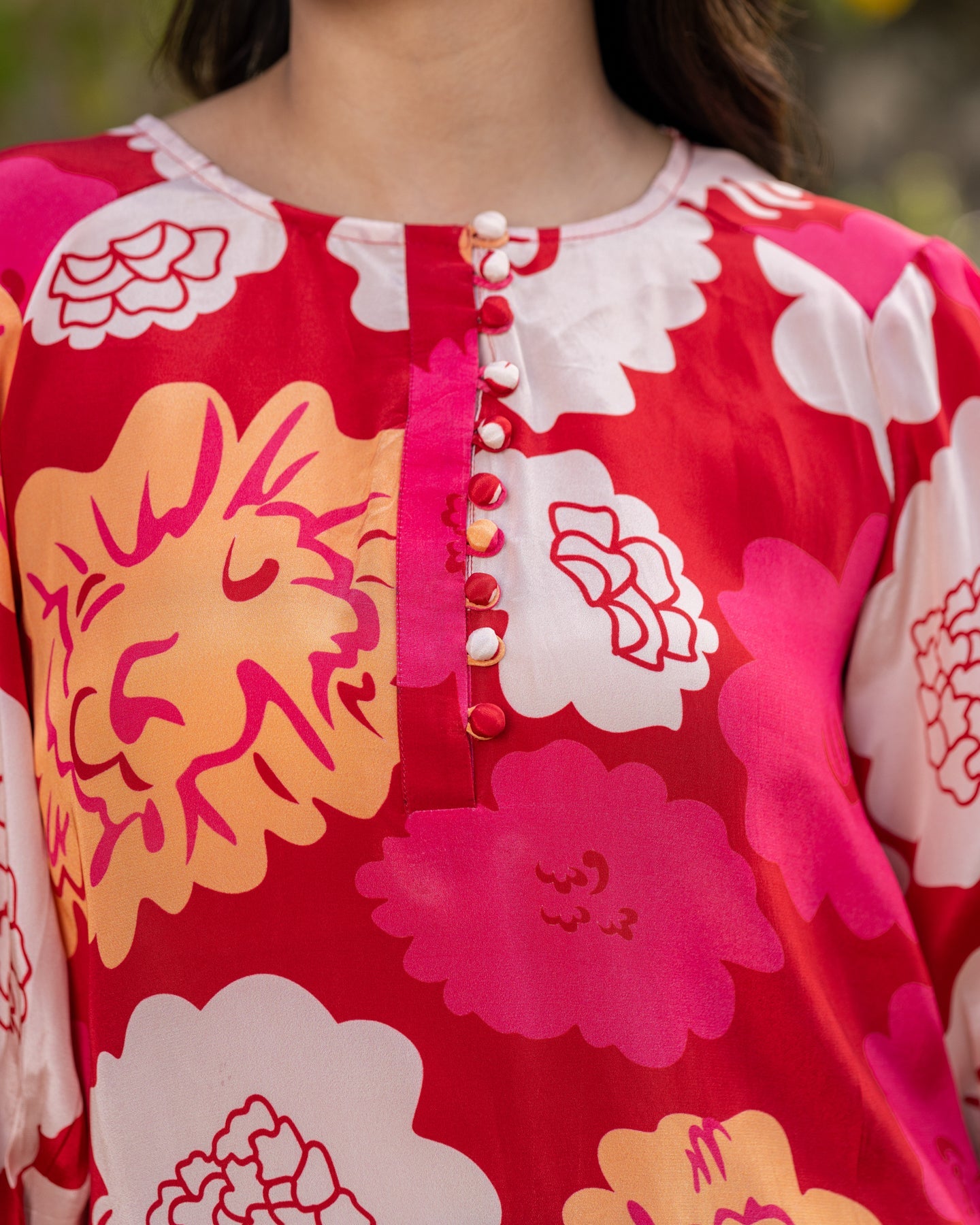 Red Animated Floral Top