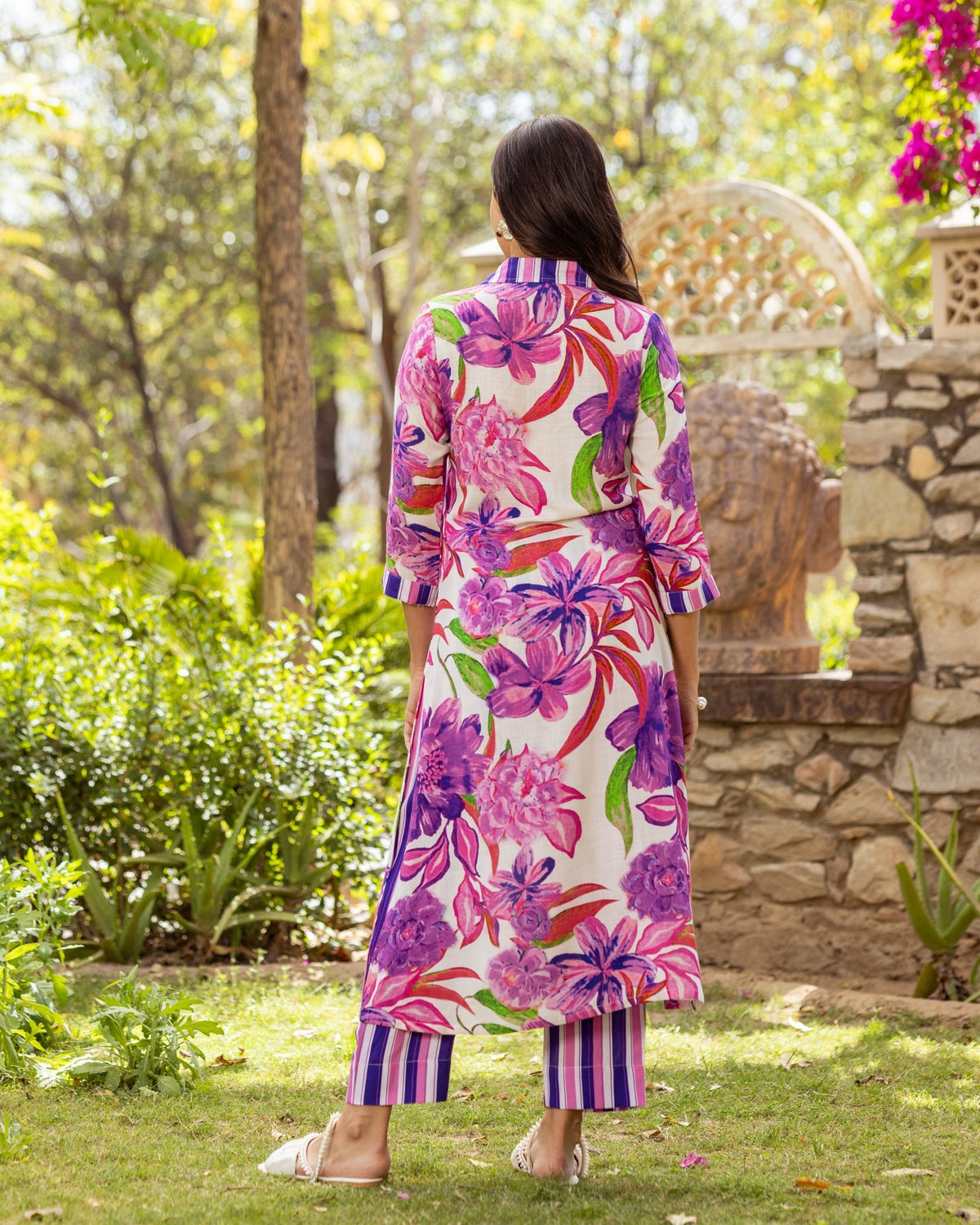 White Aquarelle Floral co-ord set