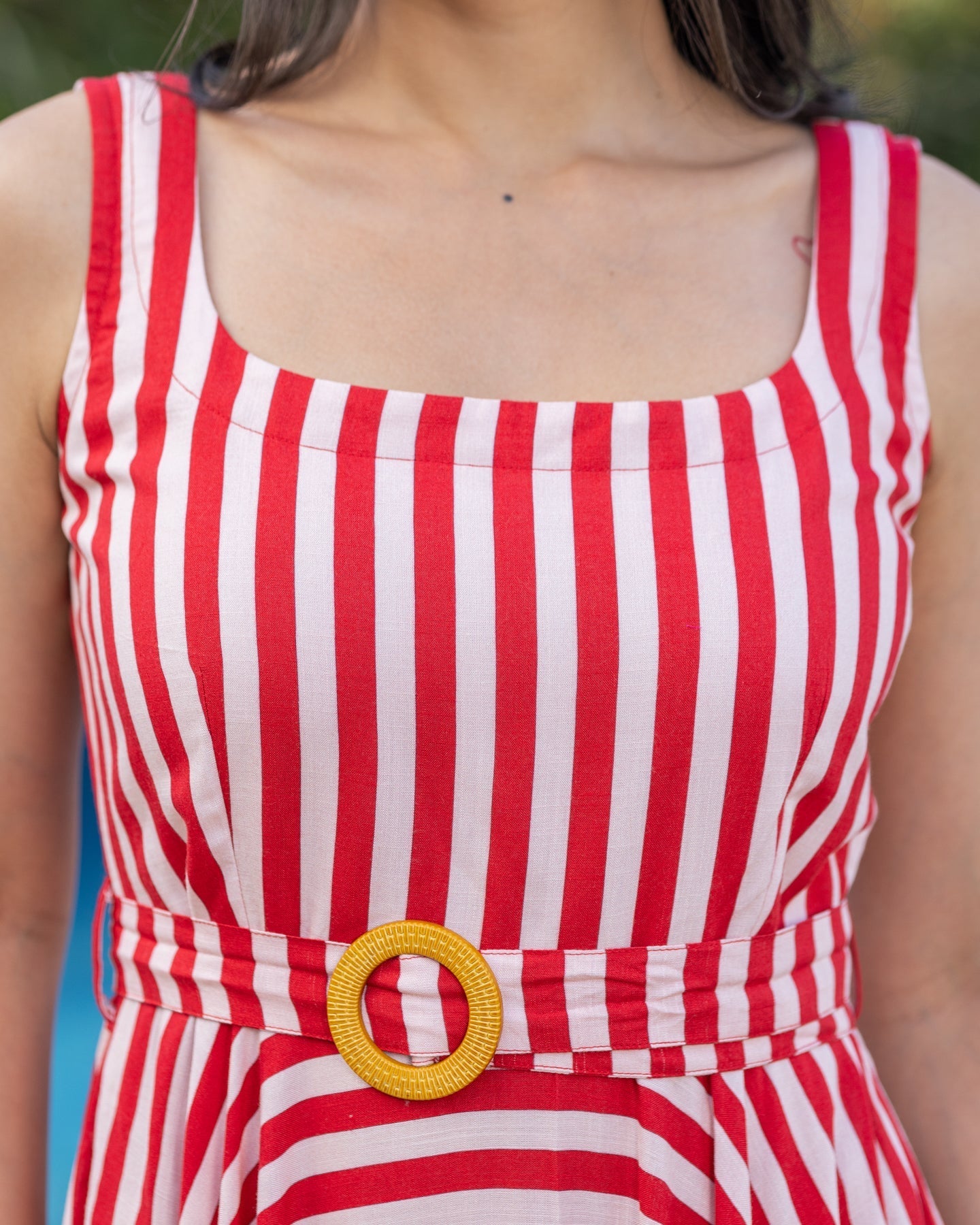 Red Bold Striped Dress