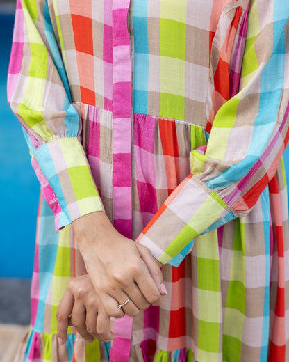 Multicolour Sorbet Checks Dress