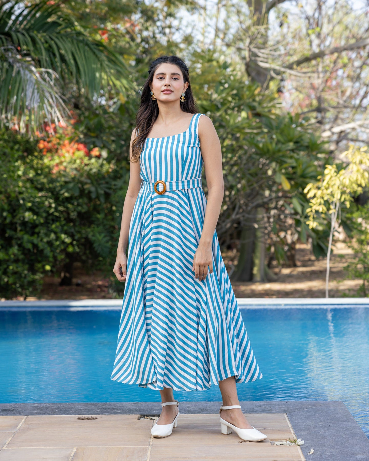 Blue Bold Striped Dress