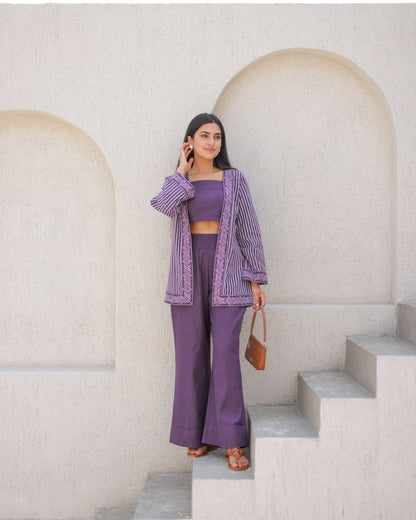 Purple Pinstripe co-ord set