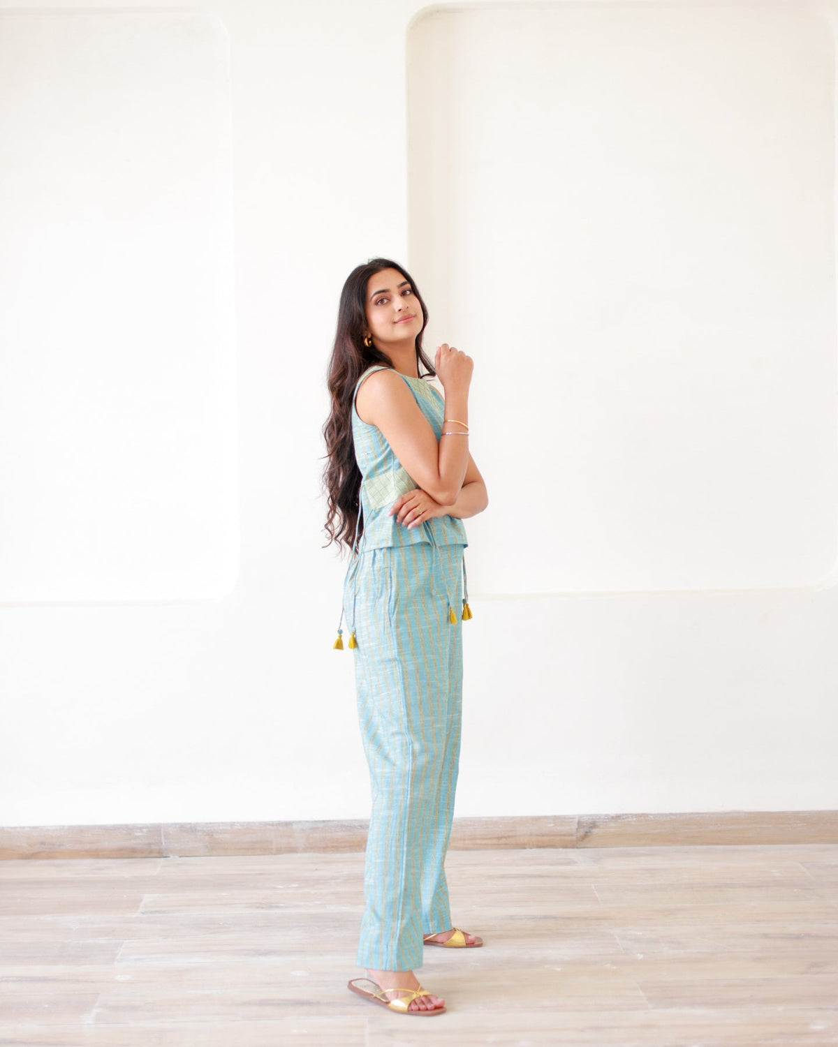 Blue Stripes Cotton co-ord set
