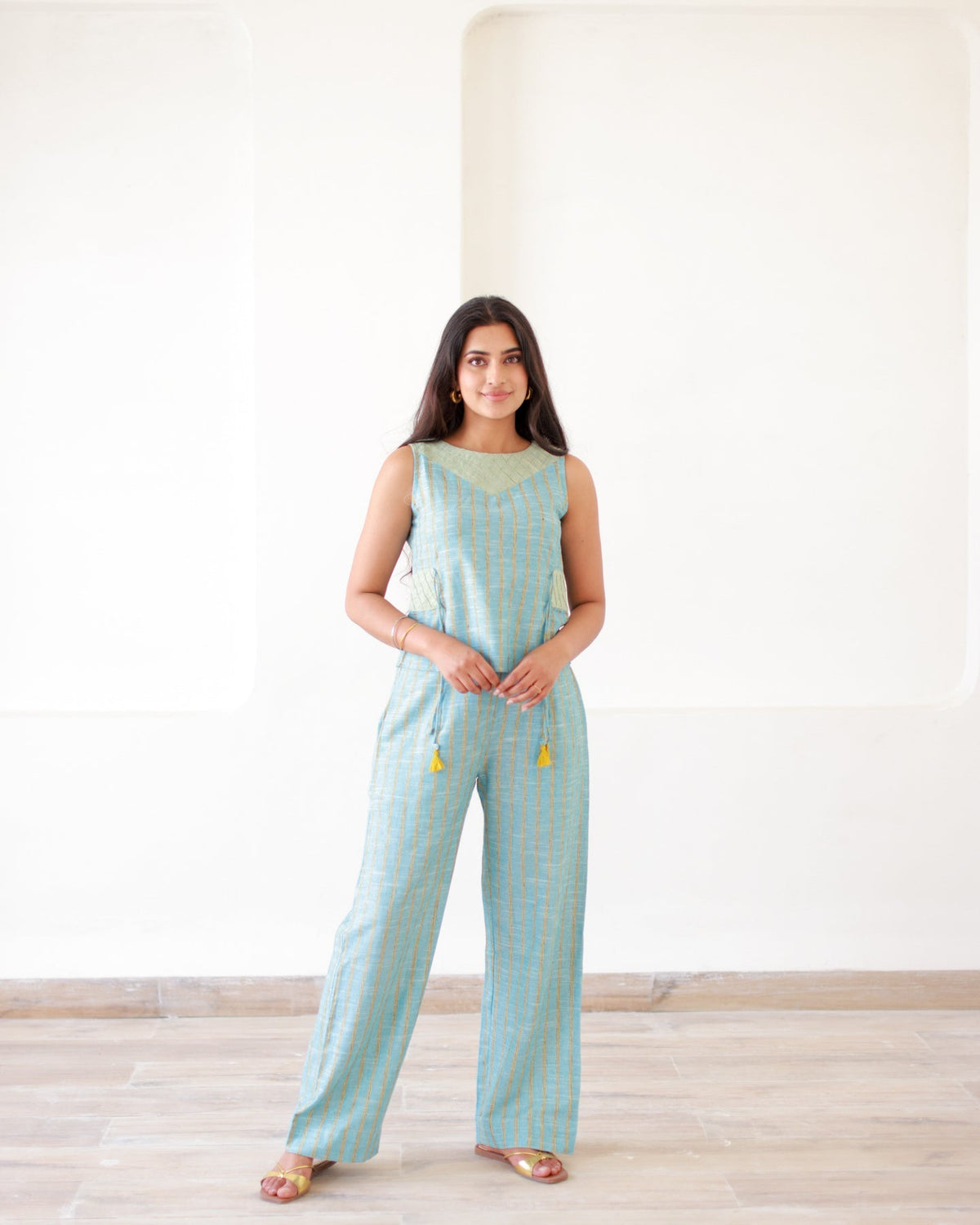 Blue Stripes Cotton co-ord set