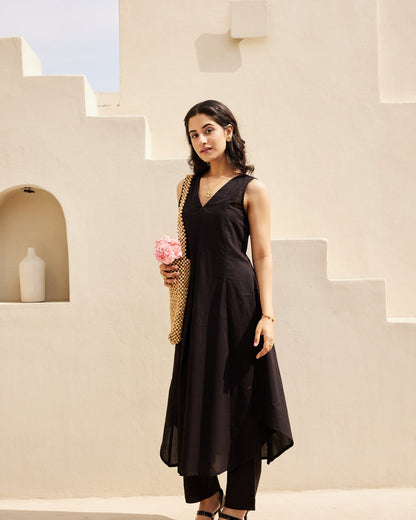 Black Basic Kurta Set