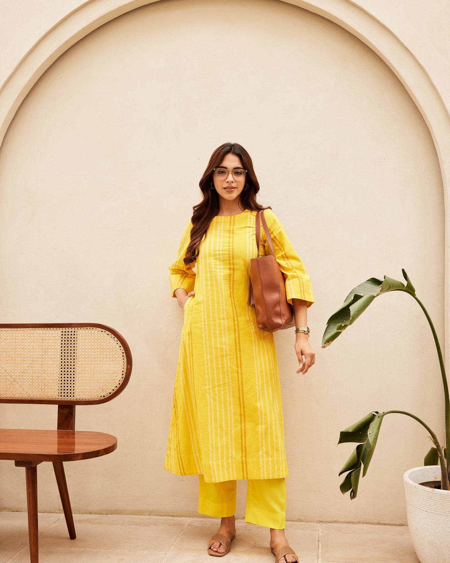 Yellow Organic Cotton Kurta Set