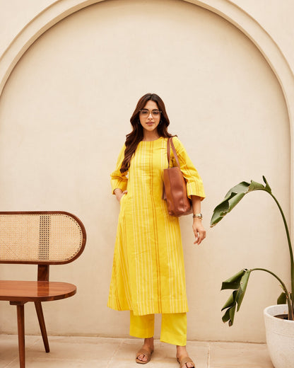 Yellow Organic Cotton Kurta Set