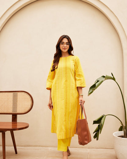 Yellow Organic Cotton Kurta Set