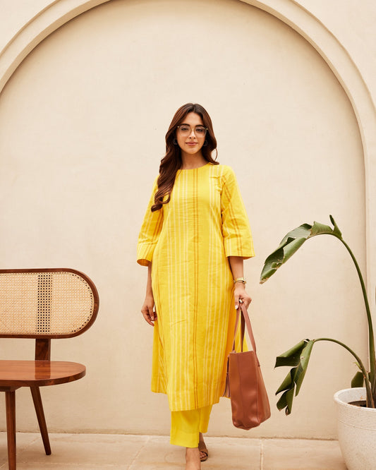 Yellow Organic Cotton Kurta Set