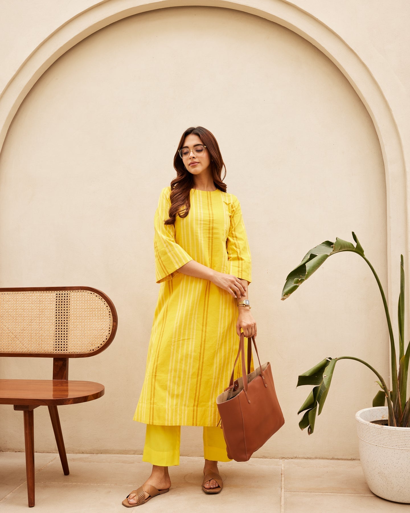 Yellow Organic Cotton Kurta Set