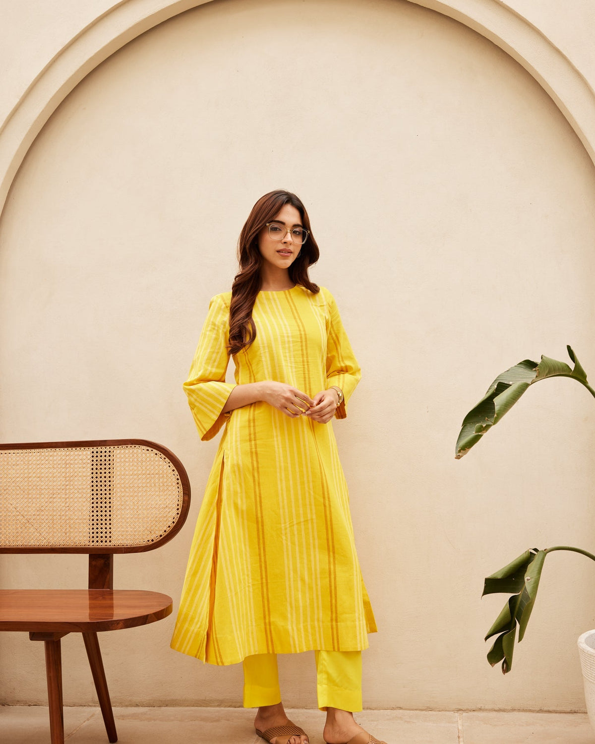 Yellow Organic Cotton Kurta Set
