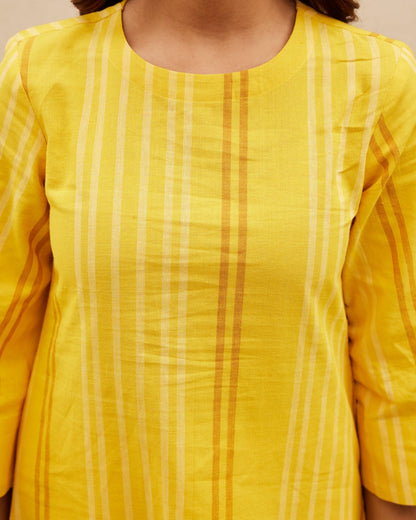 Yellow Organic Cotton Kurta Set