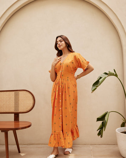 Tangerine Striped Dress