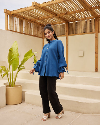 Essential Blue Crepe Shirt