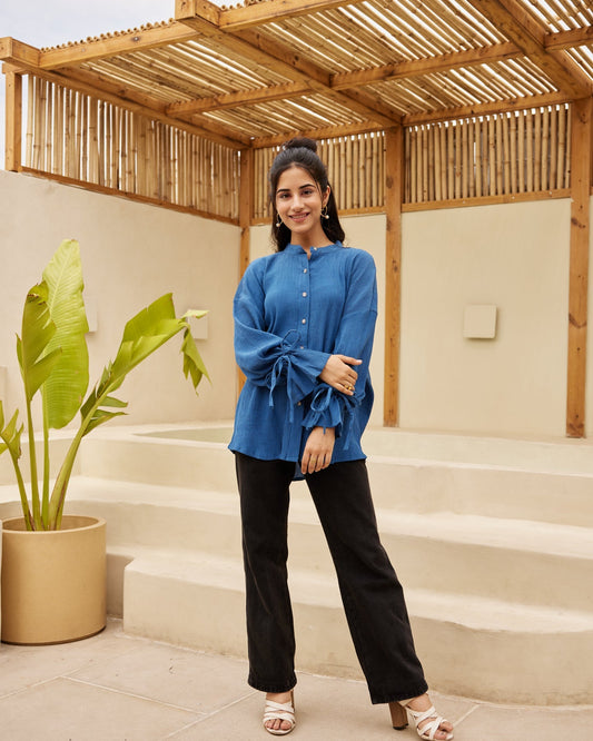 Essential Blue Crepe Shirt