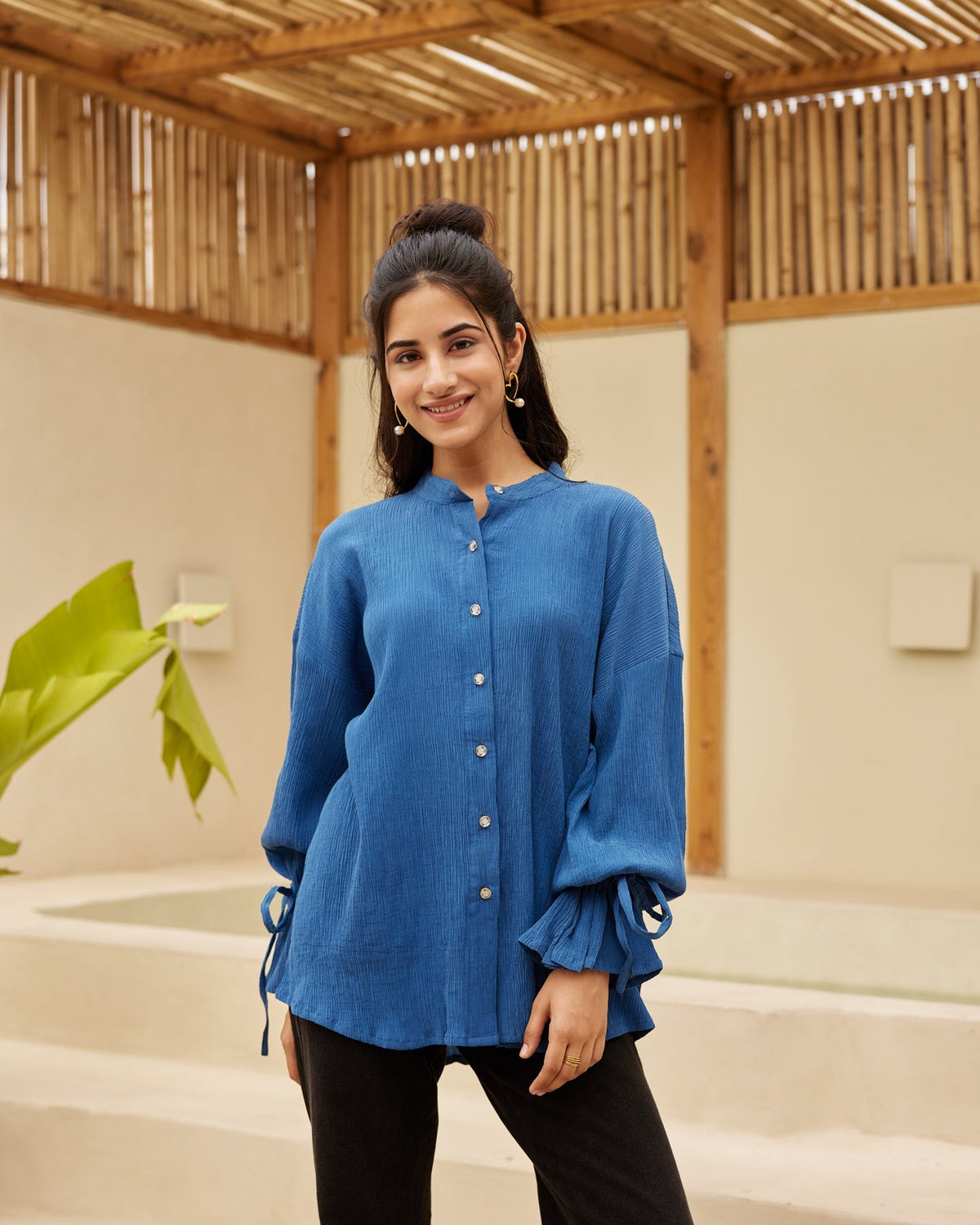 Essential Blue Crepe Shirt