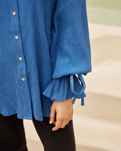 Essential Blue Crepe Shirt