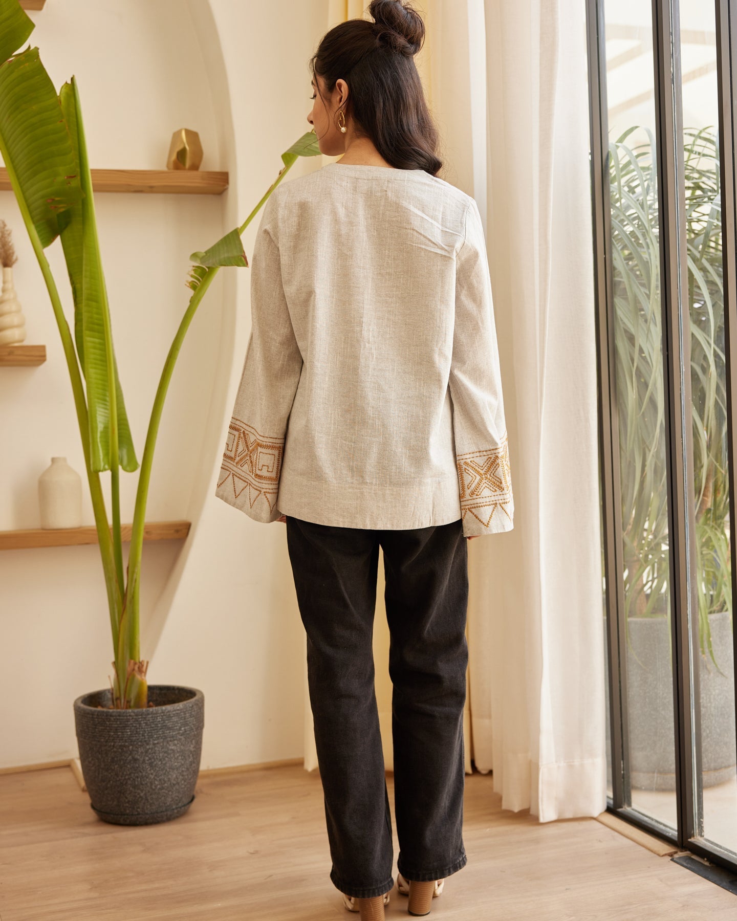 Grey Threaded Treasure Top