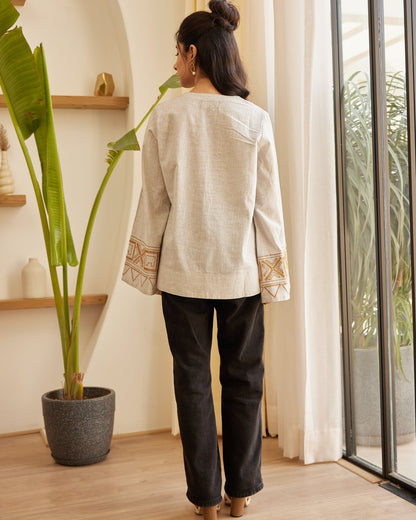 Grey Threaded Treasure Top