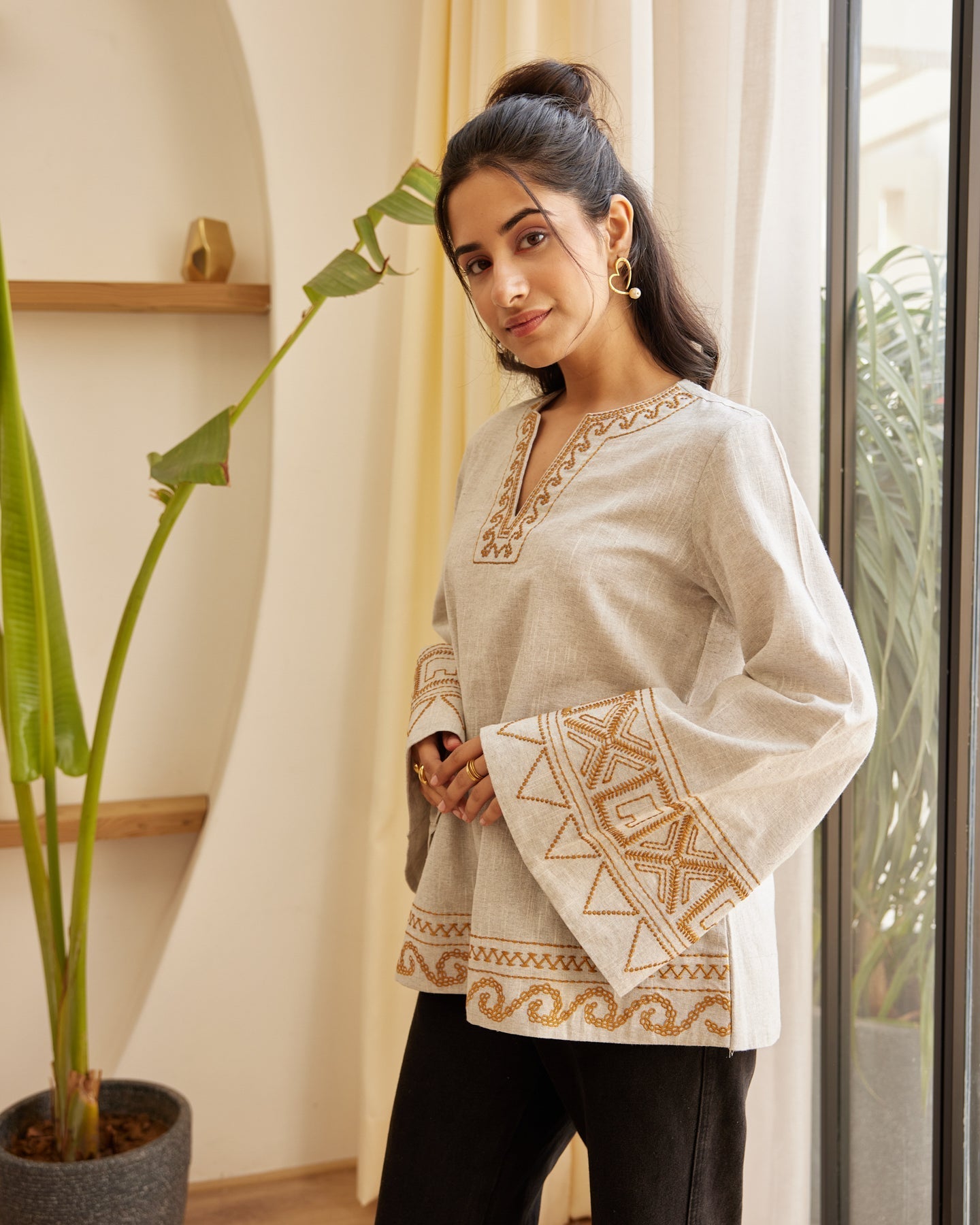 Grey Threaded Treasure Top