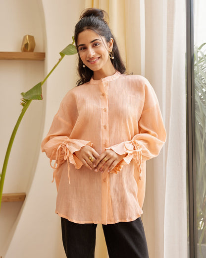 Essential Peach Crepe Shirt