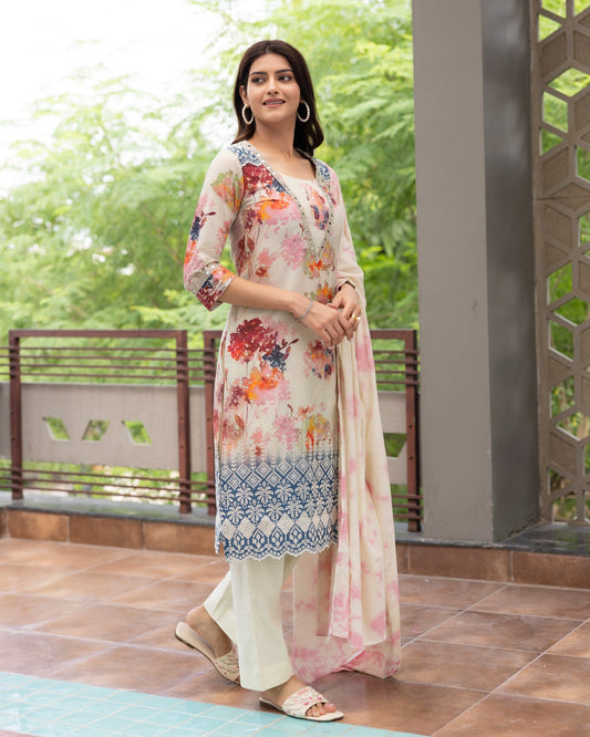 Blush Bloom Cotton Suit Set