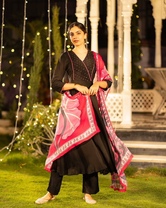 Black Umbrella Suit Set