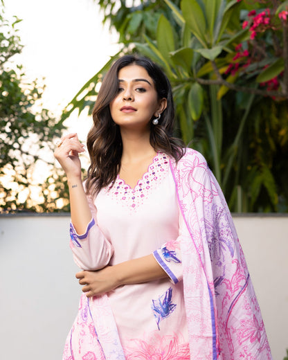 Rosy Charm Printed Suit Set