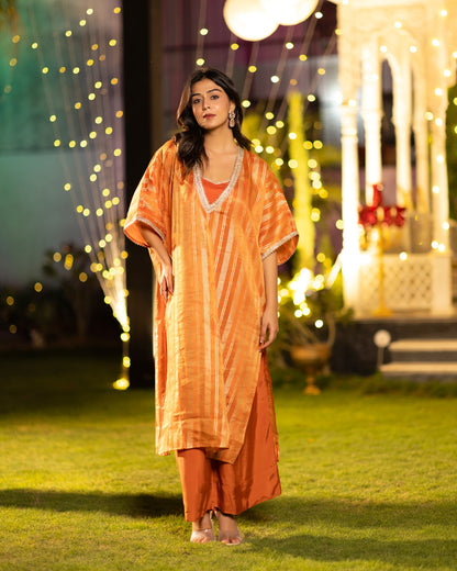 Rust Stripes kurta set Set