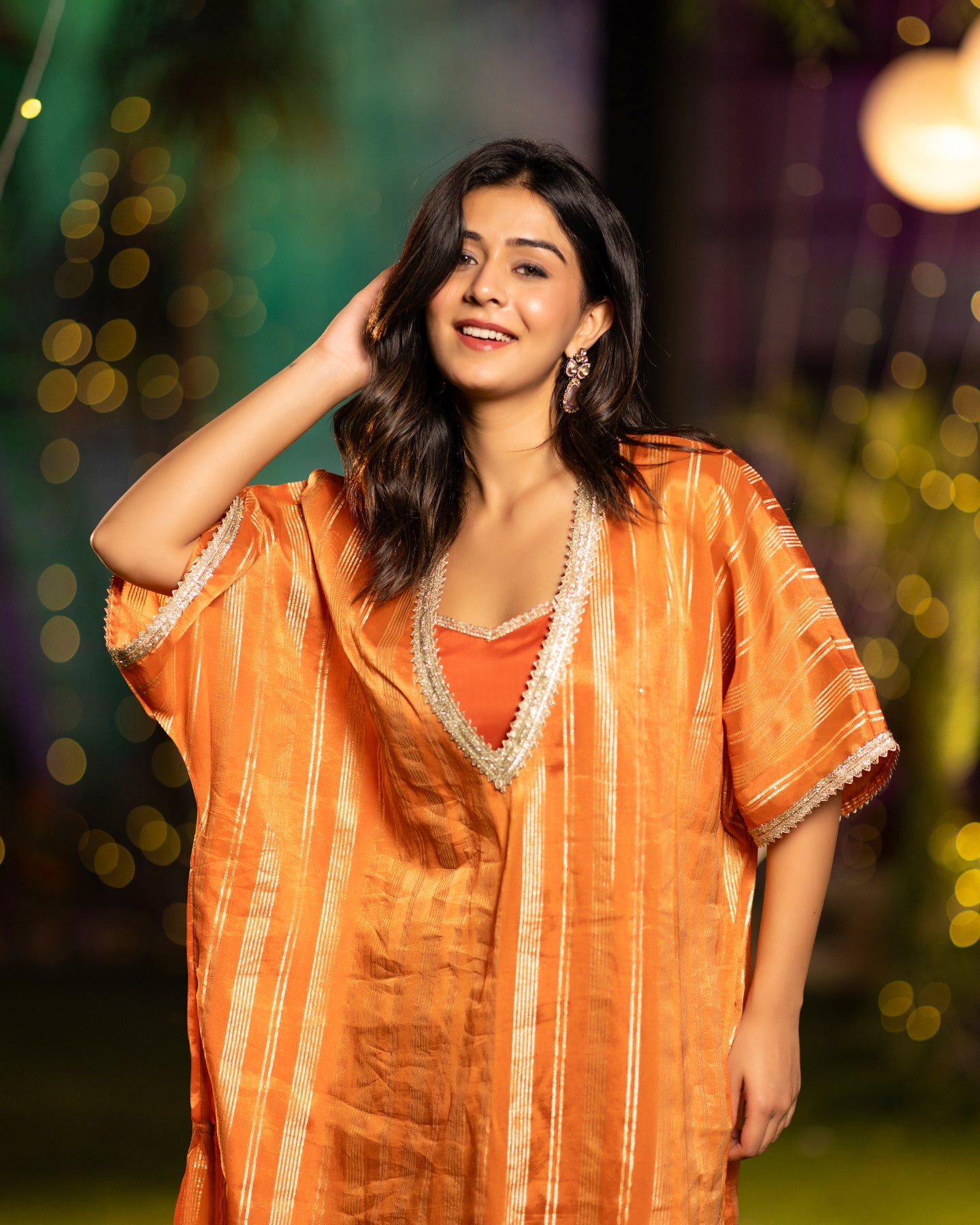 Rust Stripes kurta set Set