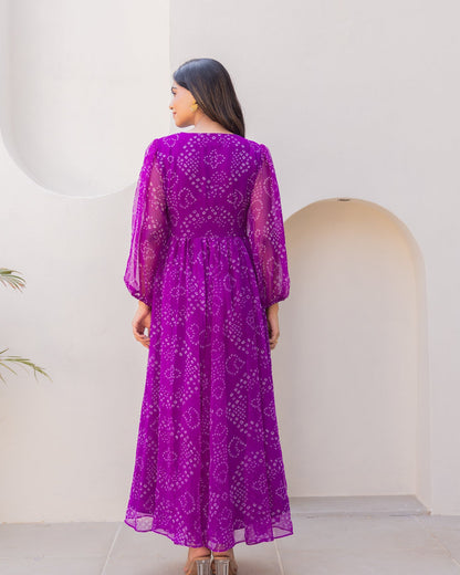 Purple Bandhani Dress