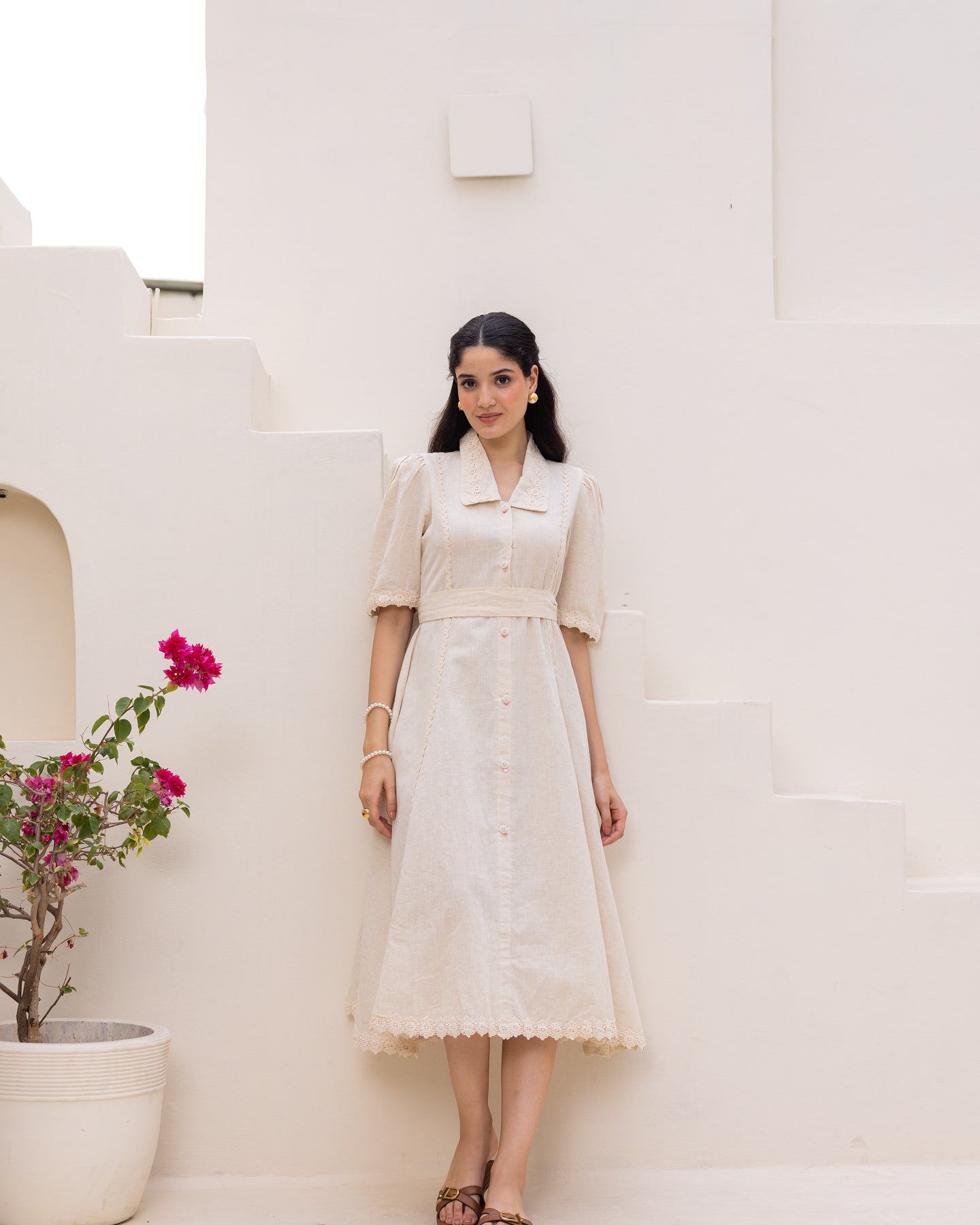 Cotton Ivory Lace Dress