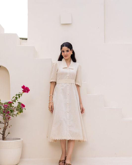 Cotton Ivory Lace Dress
