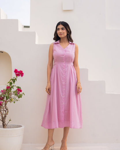 Pastel Pink Office Dress