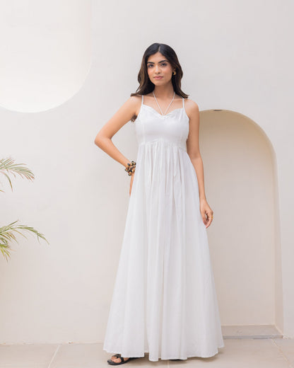 Off-white Strappy Maxi Dress