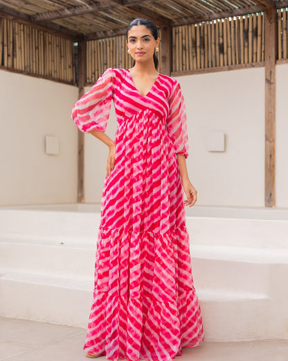 Leheriya Pink Maxi Dress