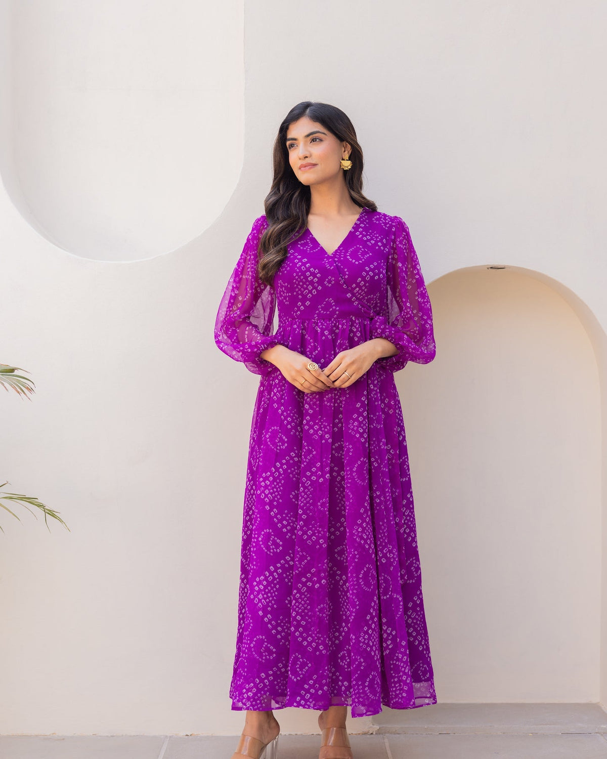 Purple Bandhani Dress