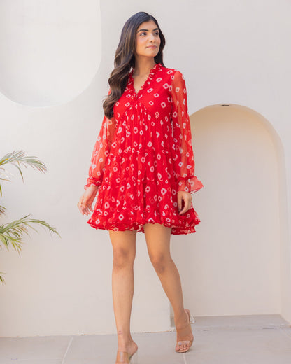 Red Chiffon Dress