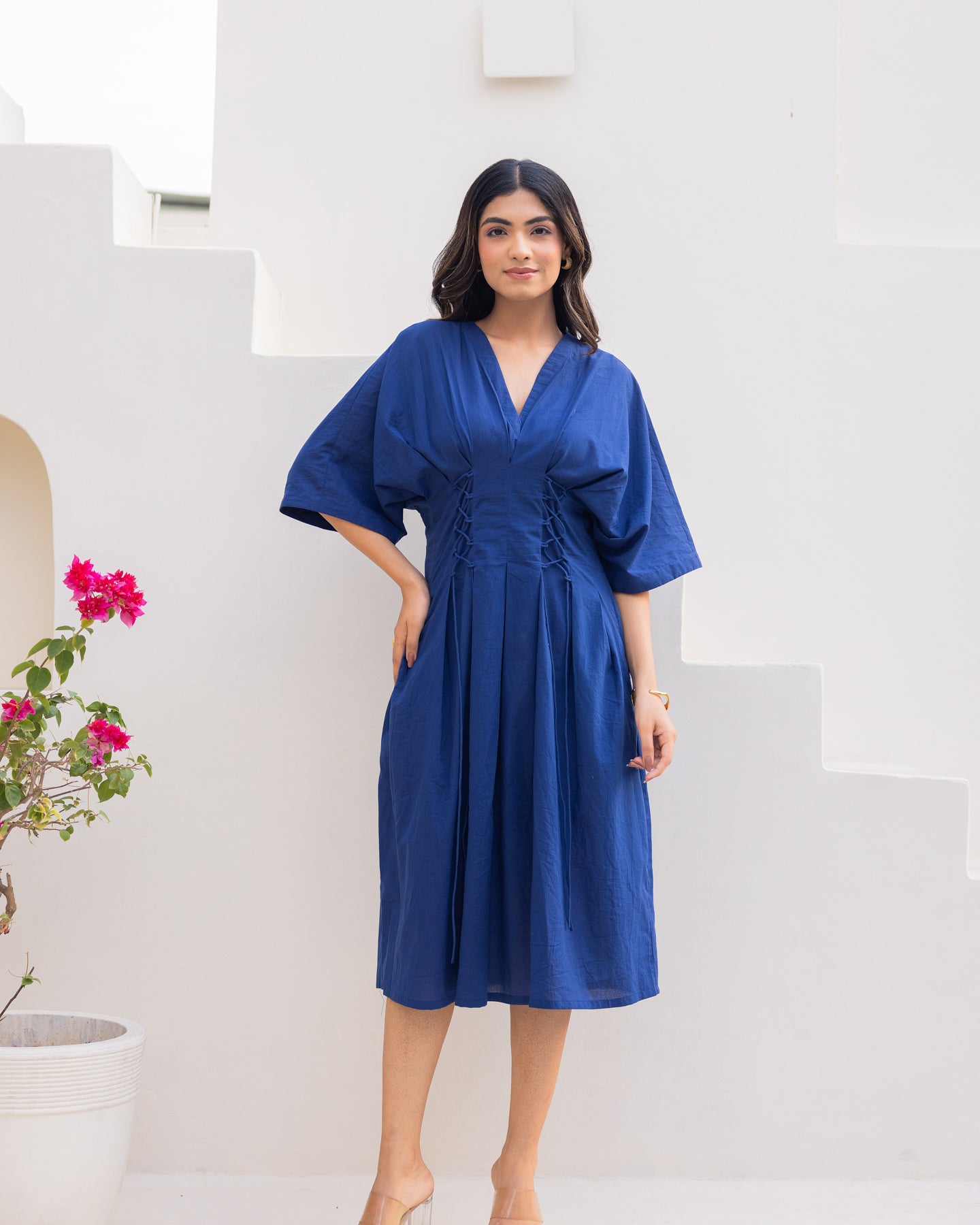 Blue Kimono Cotton Dress