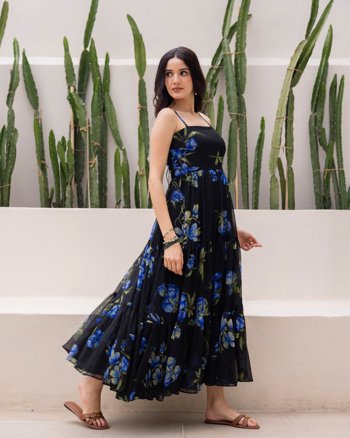 Black Strappy Chiffon Dress